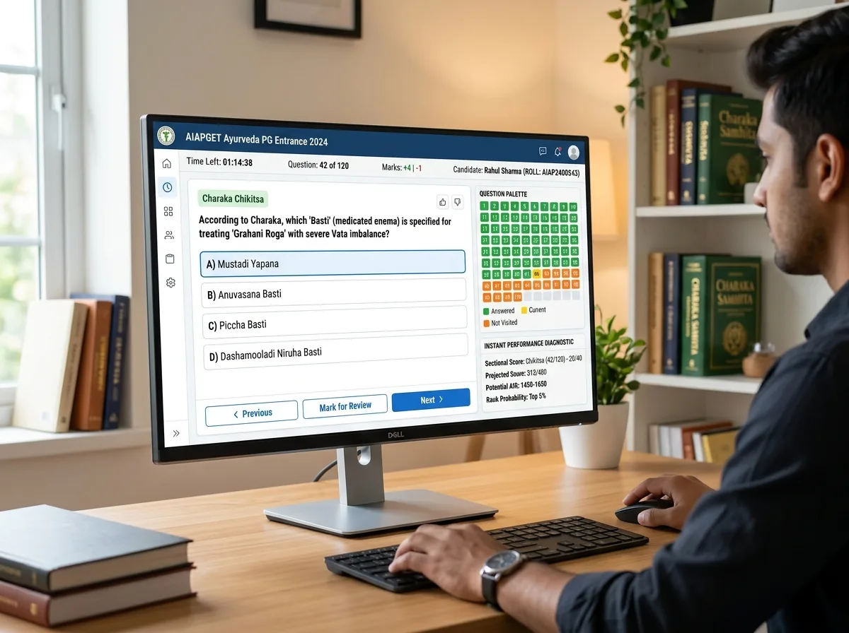 AIAPGET CBT mock test simulation interface